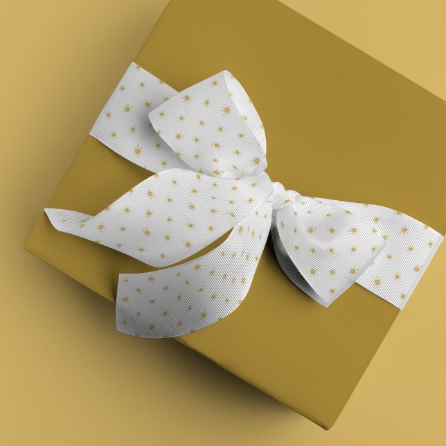 Bohemische Aquarelltonnen in Gelb Ripsband (Yellow watercolor dotted suns ribbon)