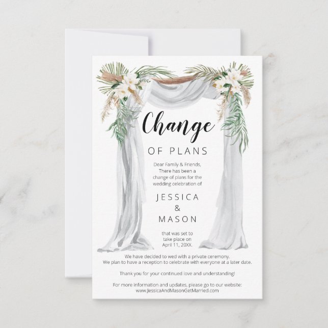 Bohemische Arch-Hochzeit verzögert Ankündigung (Vorderseite)