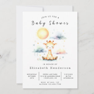 Bohemische Babydusche für Giraffen Einladung