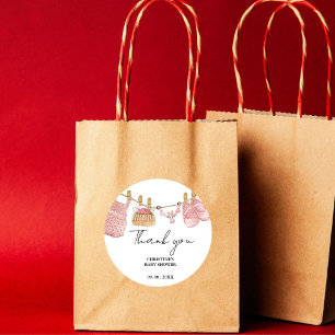 Bohemische Babykleidung Danke Babydusche Runder Aufkleber
