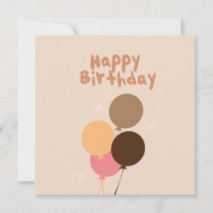 Bohemische Balloons Happy Birthday Card