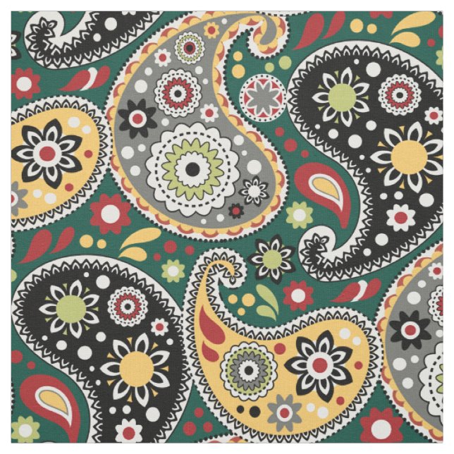 Bohemische Barockfarben Paisley Print Stoff (Muster)