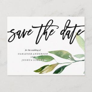 Bohemische Blätter Save the Date Foto Postkarte