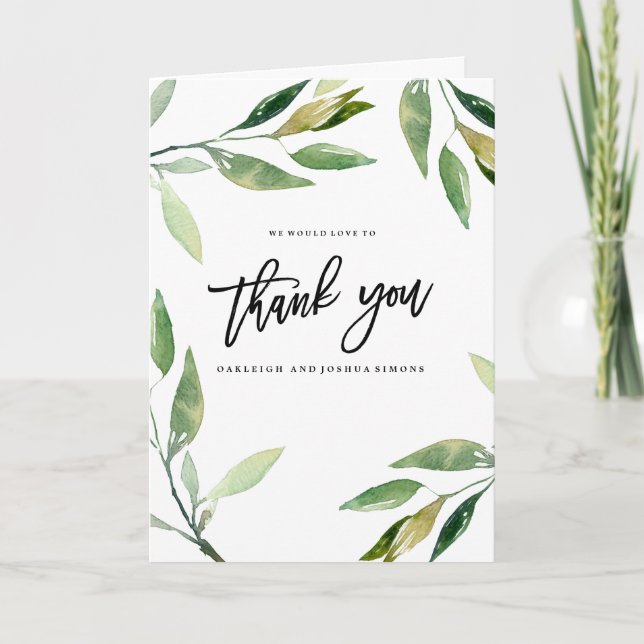 Bohemische Blätter Vielen Dank Foto Card Dankeskarte (Vorderseite)