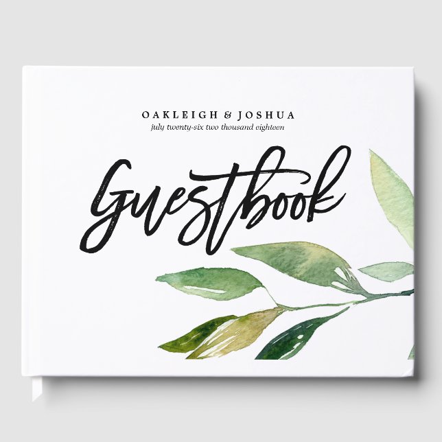 Bohemische Blätter Wedding Gästebuch (Vorderseite)