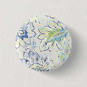 Bohemische blaue Blume Button