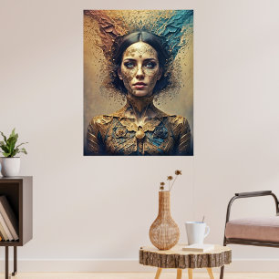 Bohemische Bliss: Golden Blue Dream Poster