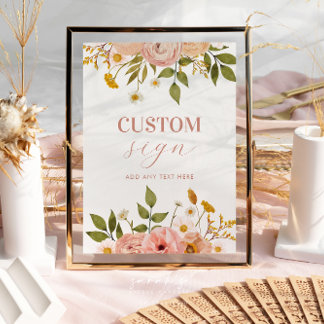 Bohemische Blume Benutzerdefiniertes Signieren Poster