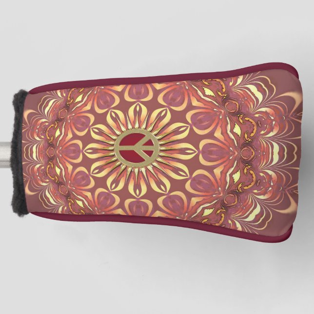 Bohemische Blume des Sonnenscheins Golf Headcover (Vorderseite)