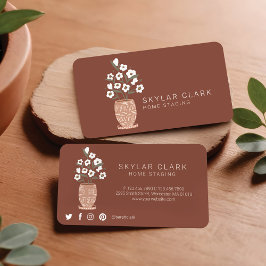 Bohemische Blume gepotted Pflanze Zuhause Staging  Visitenkarte