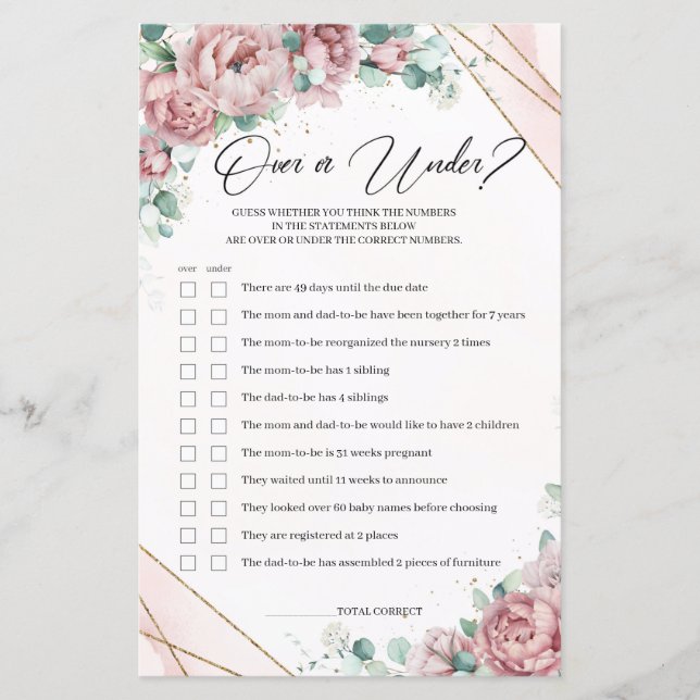 Bohemische Blume Imitate Gold über oder unter Baby (Vorderseite)