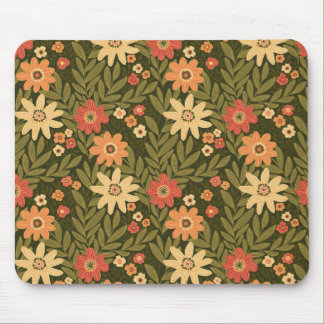 Bohemische Blume in Erdtönen Mousepad