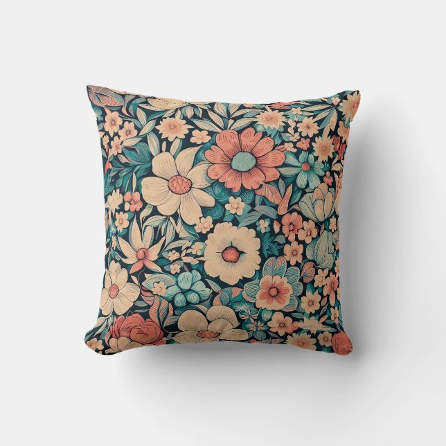 Bohemische Blume Kissen (Vorderseite)