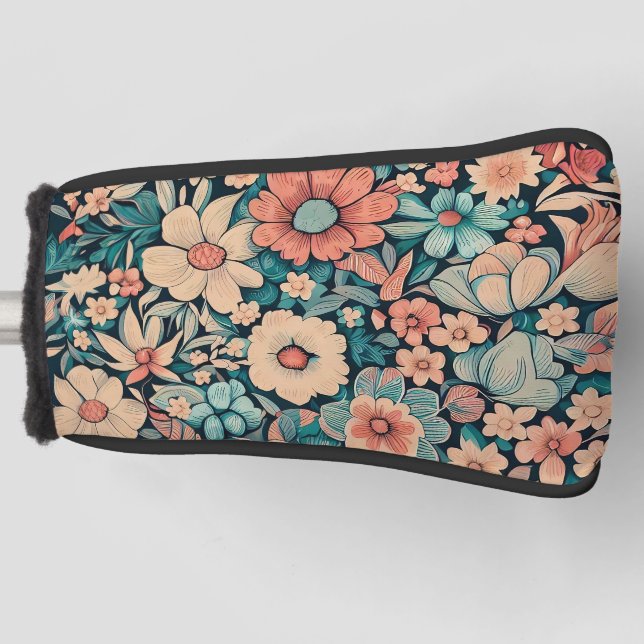 Bohemische Blume Pillow Case Golf Headcover (Vorderseite)