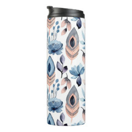 Bohemische Blume und Feathers Thermosbecher
