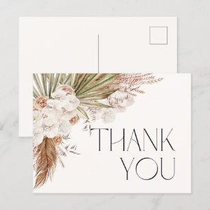 Bohemische Blumen & Federn Dankeschön Karte