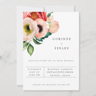 Bohemische Blumenbouquet Hochzeitseinladung Ankündigung