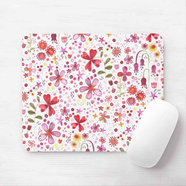 Bohemische Blumenfarbe Mousepad (Mit Mouse)