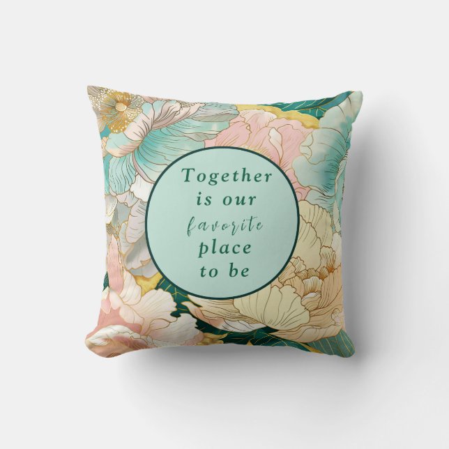 Bohemische Blumenhochzeit Kissen (Vorderseite)