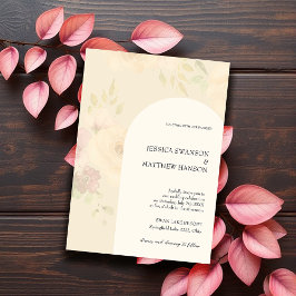 Bohemische Blush Rose Hochzeit Wasserfarben Einladung