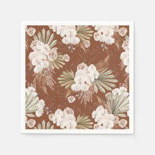 Bohemische Blüten und Federn Serviette