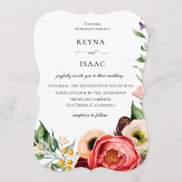 Bohemische Blütenrahmen Einladung