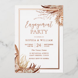 Bohemische Boho Engagement Party Rose Gold Folieneinladung