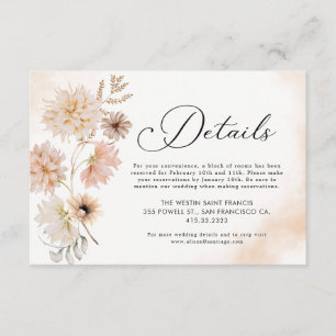 Bohemische Botanische Hochzeitskarte Begleitkarte