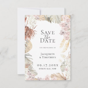Bohemische botanische Rahmen Save the Date Ankündigung