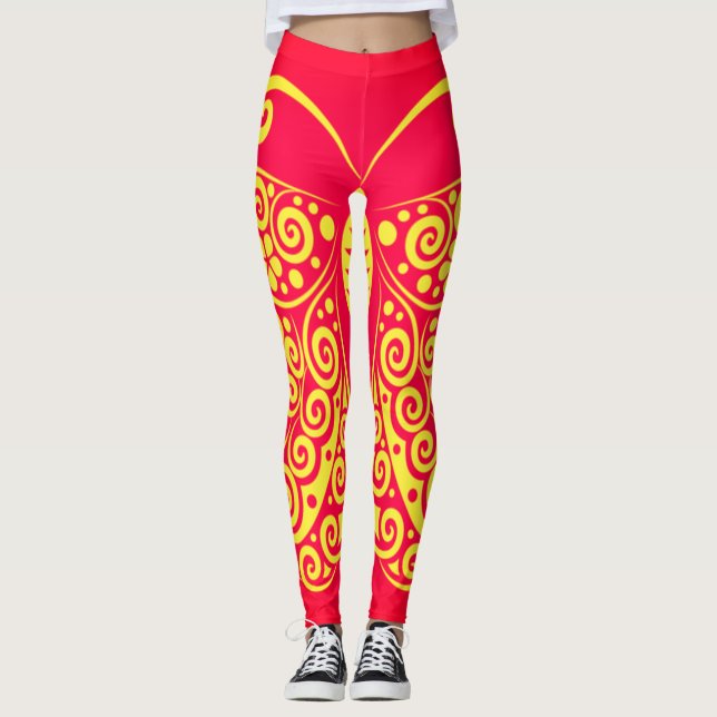 Bohemische Butterfly-Leggings Leggings (Vorderseite)