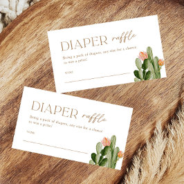 Bohemische Cactus Diaper Raffle Tickets einfügen Begleitkarte