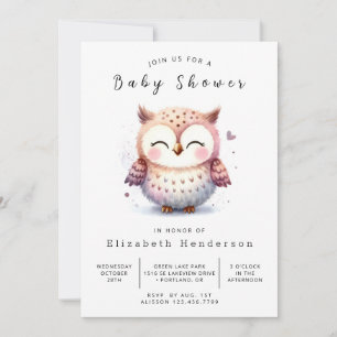 Bohemische Chic Owl Baby-Dusche Einladung