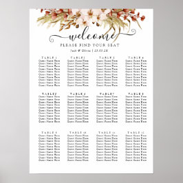 Bohemische Chic Terra Cotta BlumenWedding Poster