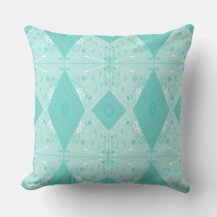 Bohemische Chintz Illustration Pastel Blue Kissen