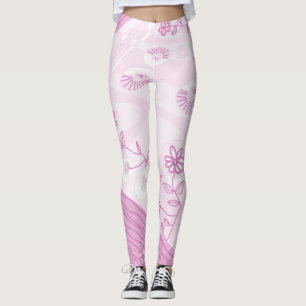 Bohemische Chintz-Illustration Pastel Pink Leggings