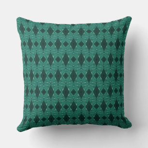 Bohemische Chintz Illustration S Dark Dusty Green Kissen