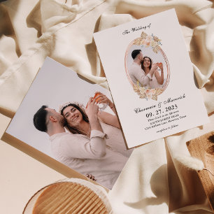 Bohemische Circle Boarder 2 Foto Hochzeit Einladung