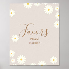 Bohemische Daisy Floral Baby Dusche Gefallen Zeich Poster