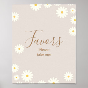 Bohemische Daisy Floral Baby Dusche Gefallen Zeich Poster