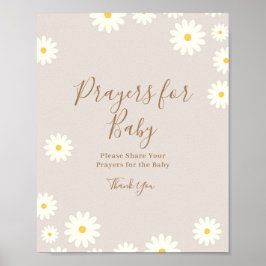 Bohemische Daisy Floral Gebete für das Baby Poster