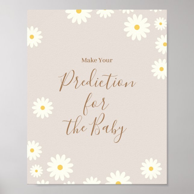 Bohemische Daisy Floral Vorhersagen für das Baby Poster (Vorne)