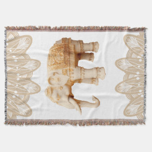 Bohemische Elegante Elefanten-Mandalas Decke