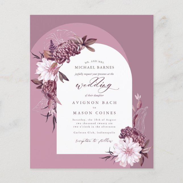 Bohemische englische Lavender Fall Arch-Hochzeit (Vorderseite)