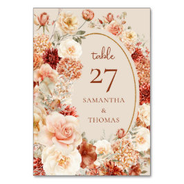 Bohemische farbige Fall blumenweise rostig bunt Tischnummer