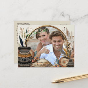 Bohemische Farbmischung und Dekoration Ankündigungspostkarte