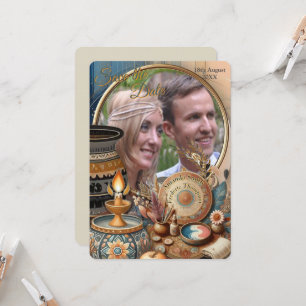 Bohemische Farbmischung und Dekoration Einladung