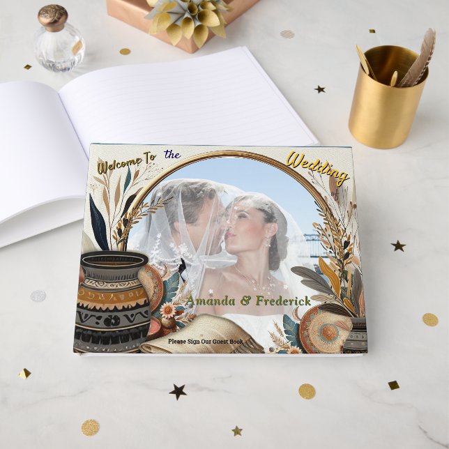 Bohemische Farbmischung und Dekoration Gästebuch (Vorderseite Offen)