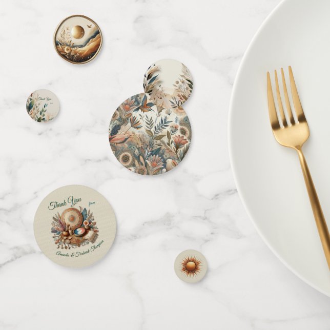 Bohemische Farbmischung und Dekoration Konfetti (Gruppe)