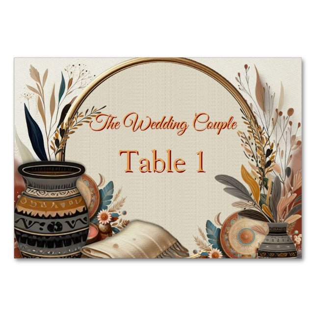 Bohemische Farbmischung und Dekoration Tischnummer (Vorderseite)