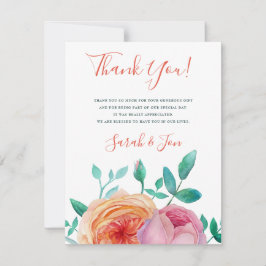 Bohemische fette Blumenhochzeit Dankeschön Karte